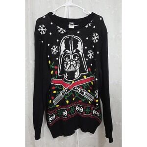 STAR WARS Darth Vader Red Lightsabers Christmas Sweater Large